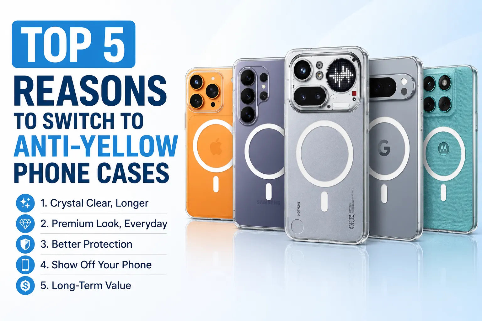 Top 5 reasons to switch to an anti-yellow phone case – Crystely crystal clear case India