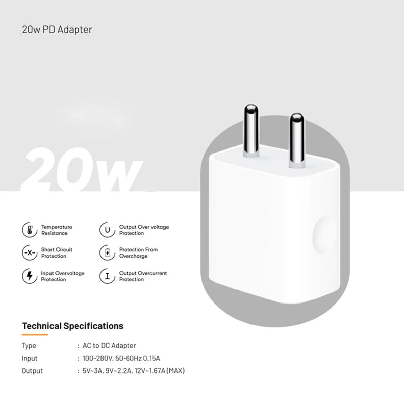 iPhone 20W USB-C Power Adapter - Crystely