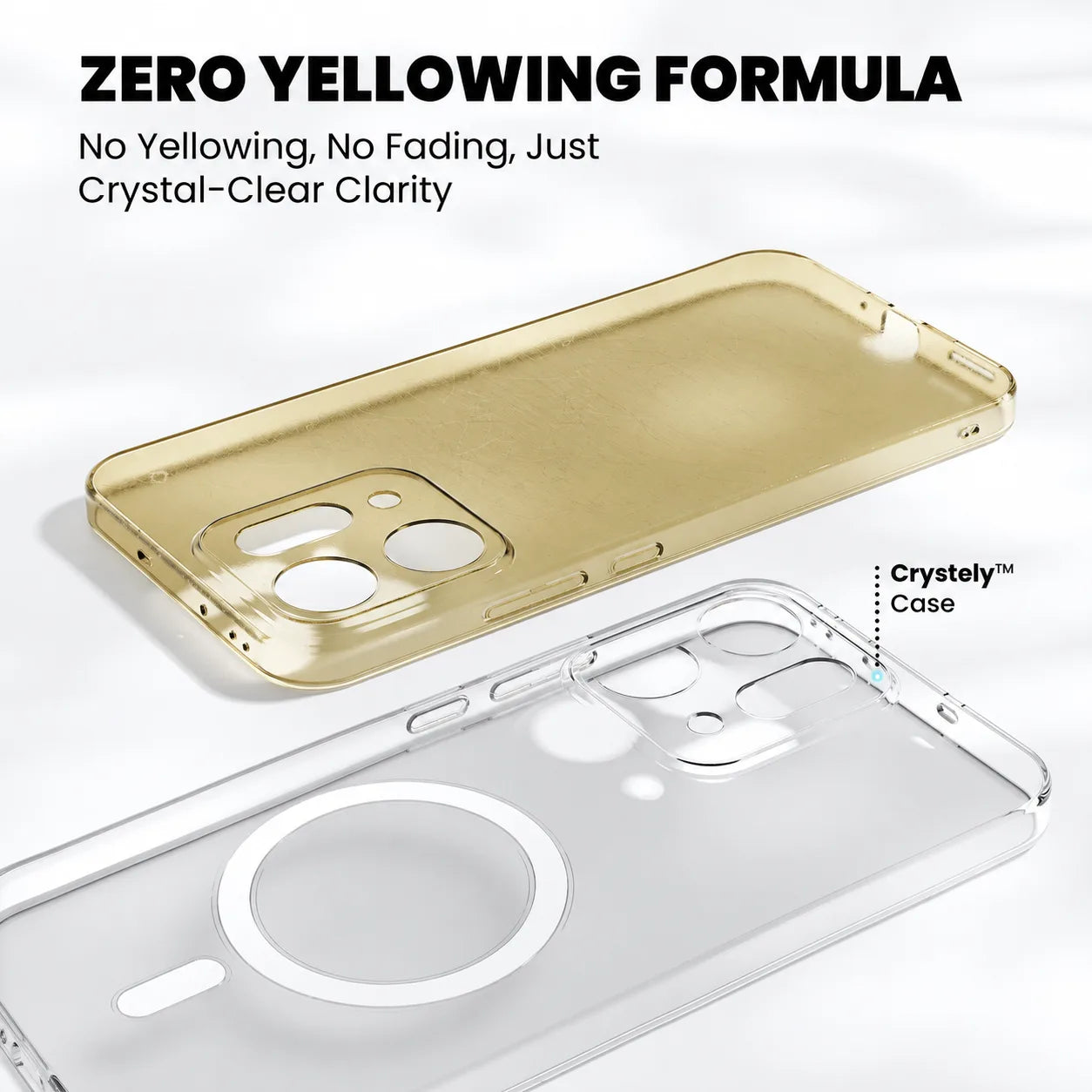 Zero Yellowing Formula — Crystely vs Other Brand Clear Case Comparison OPPO Reno 14 5G