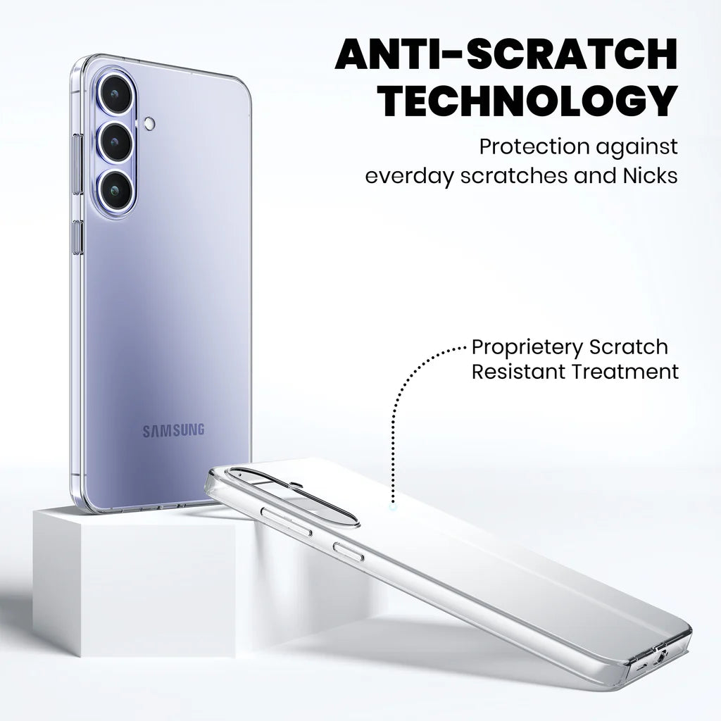 Anti-Yellow Clear Case For Galaxy S25 anti scratch technology