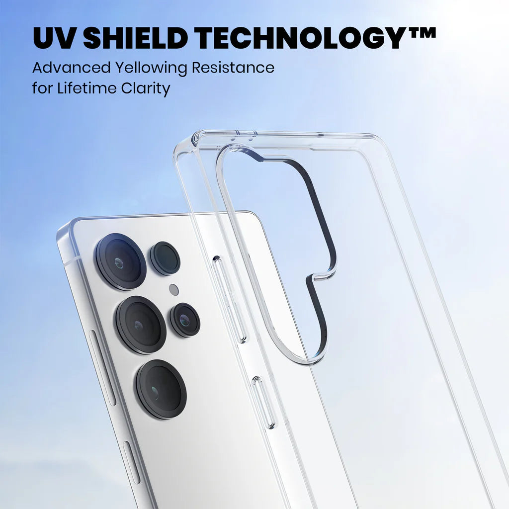 Anti-Yellow Clear Case for Galaxy S25 Ultra uv sheil technology 