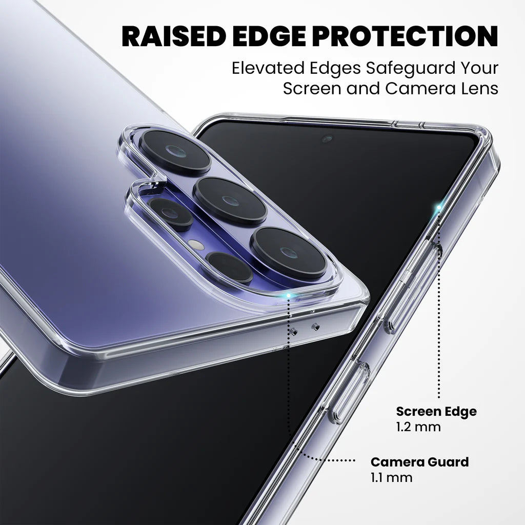 Anti-Yellow Clear Case for Galaxy S26 Ultra raised edge protection