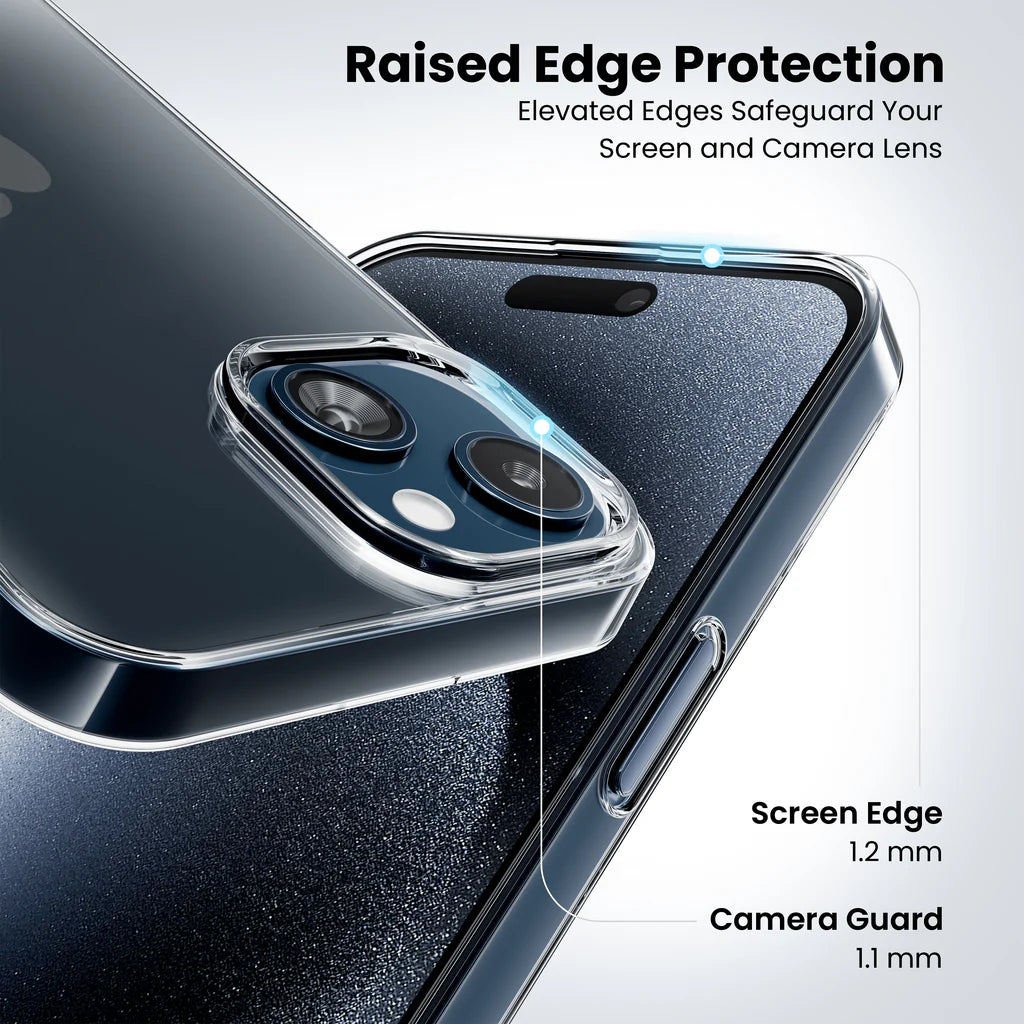 Anti-Yellow Clear Case for iPhone 14 raised edge protection
