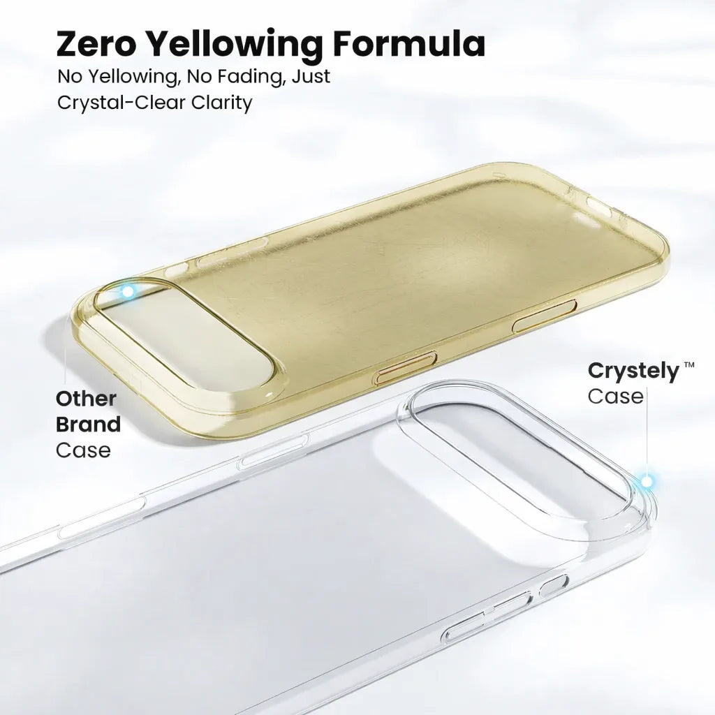 Anti-Yellow Clear Case for iPhone 17 Air zero yellowing formula crystely