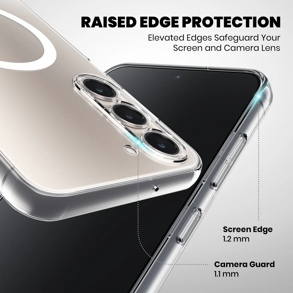 Anti Yellow Magsafe Clear Case Samsung S24 Plus raised edge protection