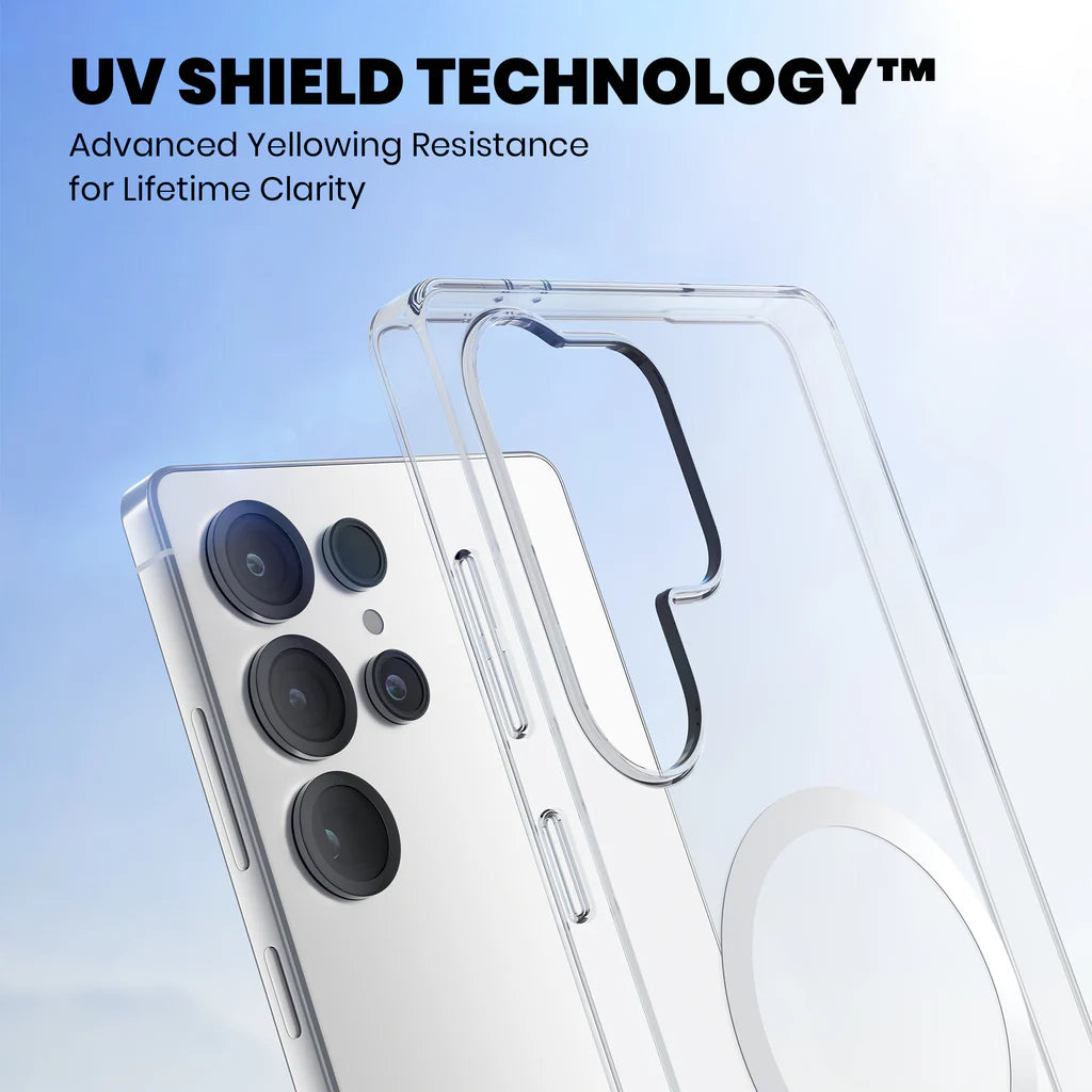 Anti Yellow Magsafe Clear Case Samsung S24 Ultra uv shield technology