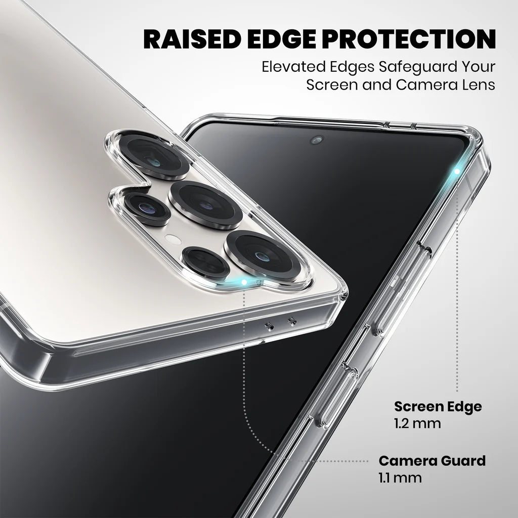 Anti Yellow Magsafe Clear Case Samsung S25 Ultra raised edge  protection 