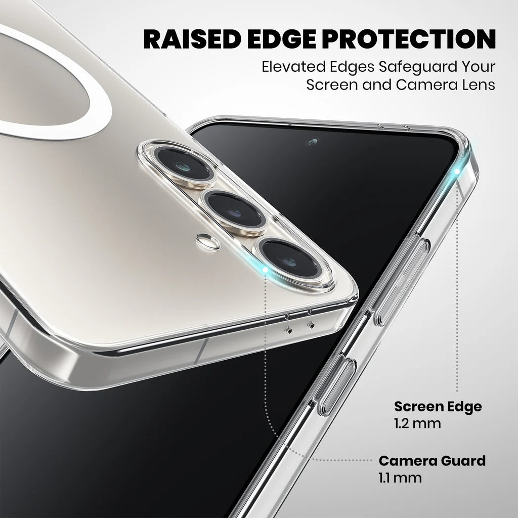 Anti Yellow Magsafe Clear Case Samsung S25 raised edge protection 