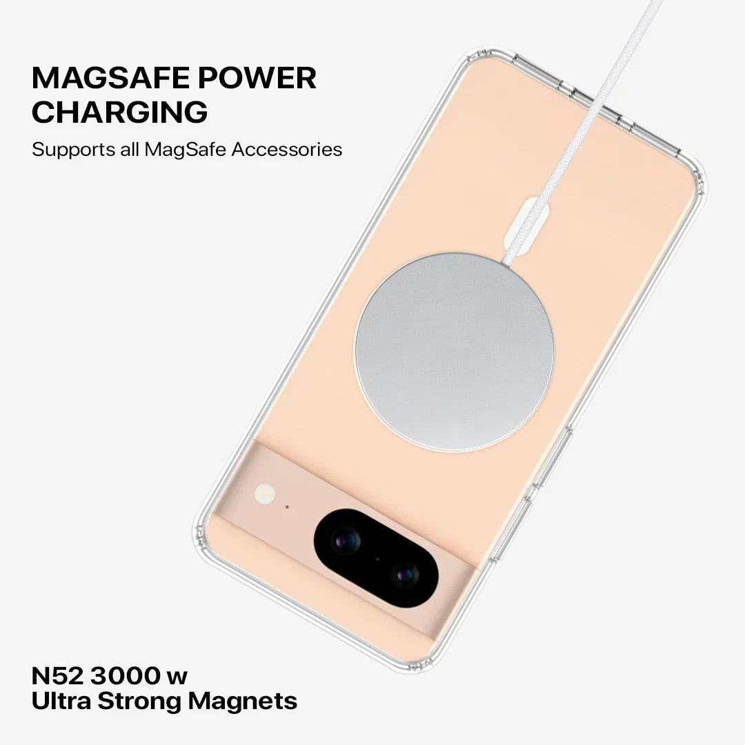 Anti Yellow Magsafe Clear Transparent Case for Google Pixel 8