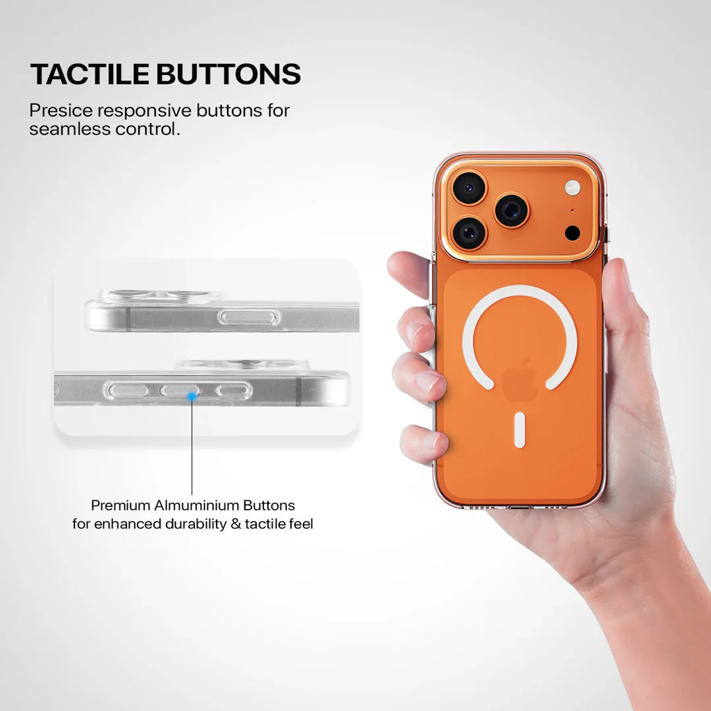 Clear iPhone 17 Pro max cover with raised camera protection