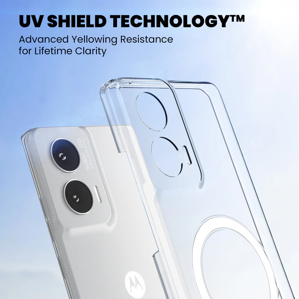 Clear Anti-Yellow MagSafe Case – Motorola Edge 50 Fusion uv shield technology