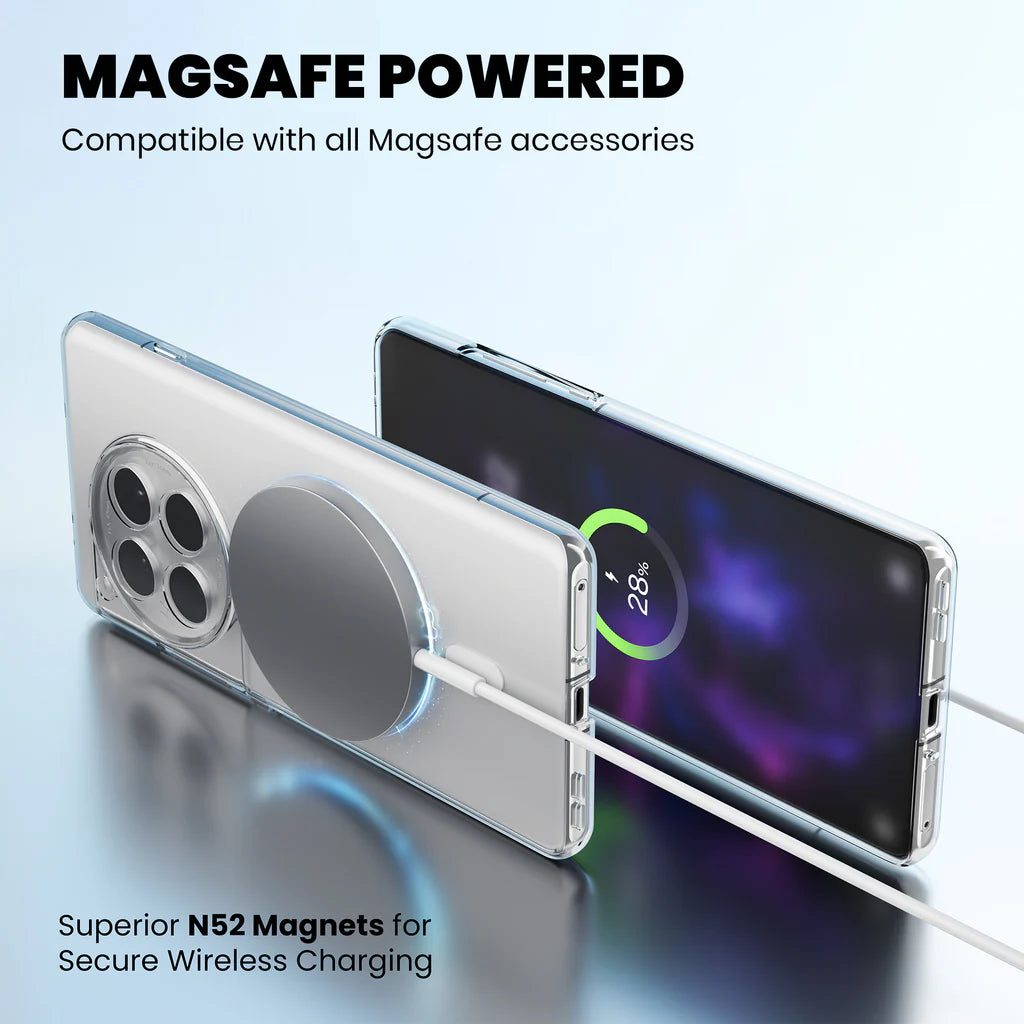Clear Anti-Yellow MagSafe Case – OnePlus 12 n52 magnets wireless charging
