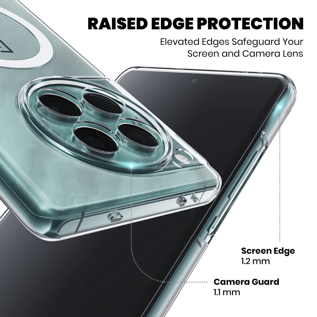 Clear Anti-Yellow MagSafe Case – OnePlus 12 raised edge protection