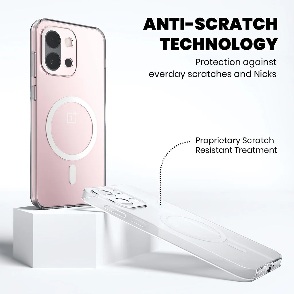 Clear Anti-Yellow MagSafe Case – OnePlus 15R anti scratch technology 
