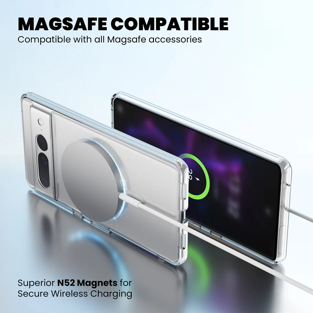 Clear Anti-Yellow MagSafe Case for Google Pixel 7 Pro n52 magnets 
