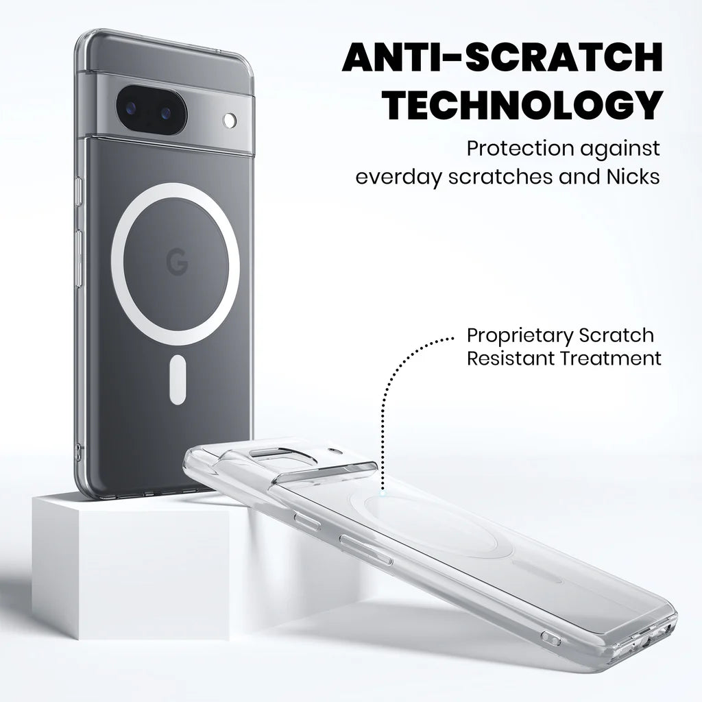 Clear Anti-Yellow MagSafe Case for Google Pixel 7A anti scratch technology 