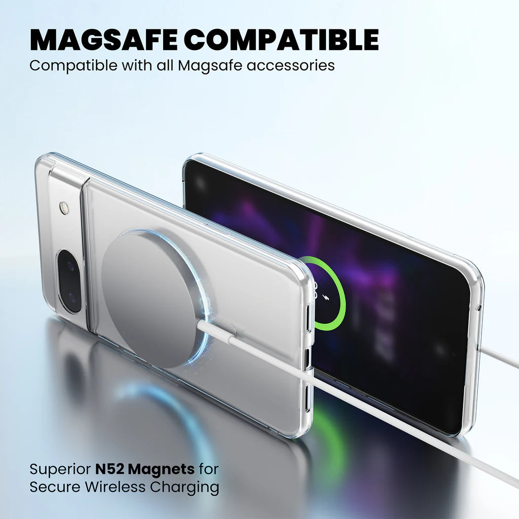 Clear Anti-Yellow MagSafe Case for Google Pixel 7 n52 magnetss wireless charging 