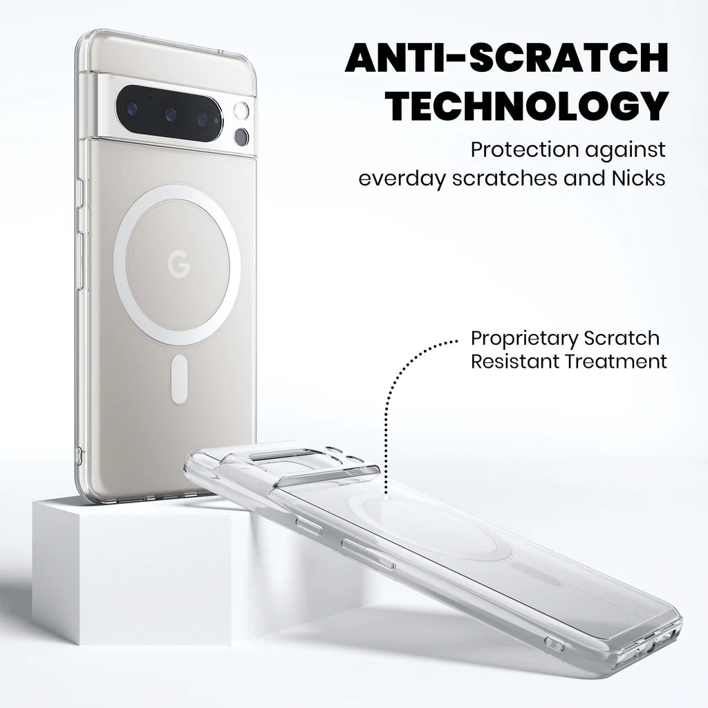 Clear Anti-Yellow MagSafe Case for Google Pixel 8 Pro anti scratch technology 