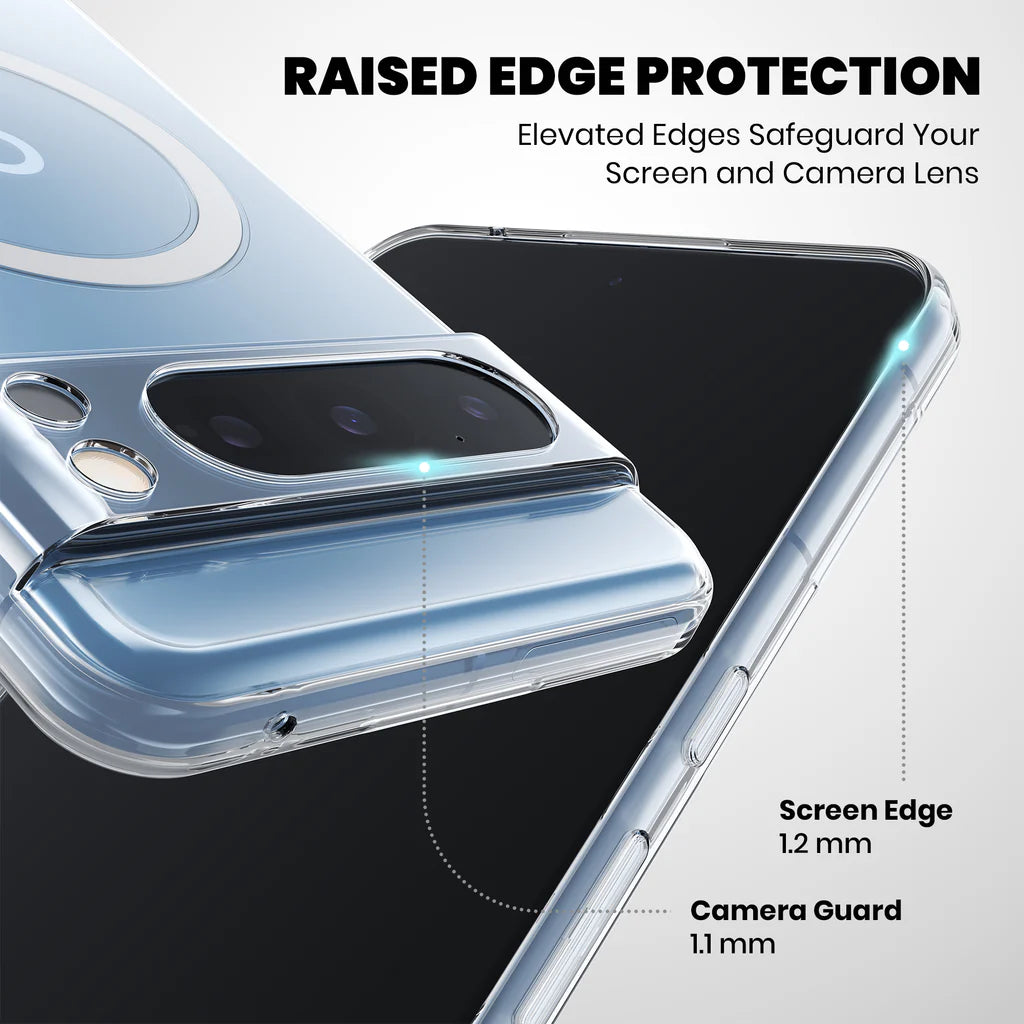 Clear Anti-Yellow MagSafe Case for Google Pixel 8 Pro aised edge protection 