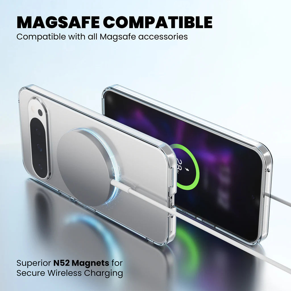 Clear Anti-Yellow MagSafe Case for Google Pixel 9 n52 magnets