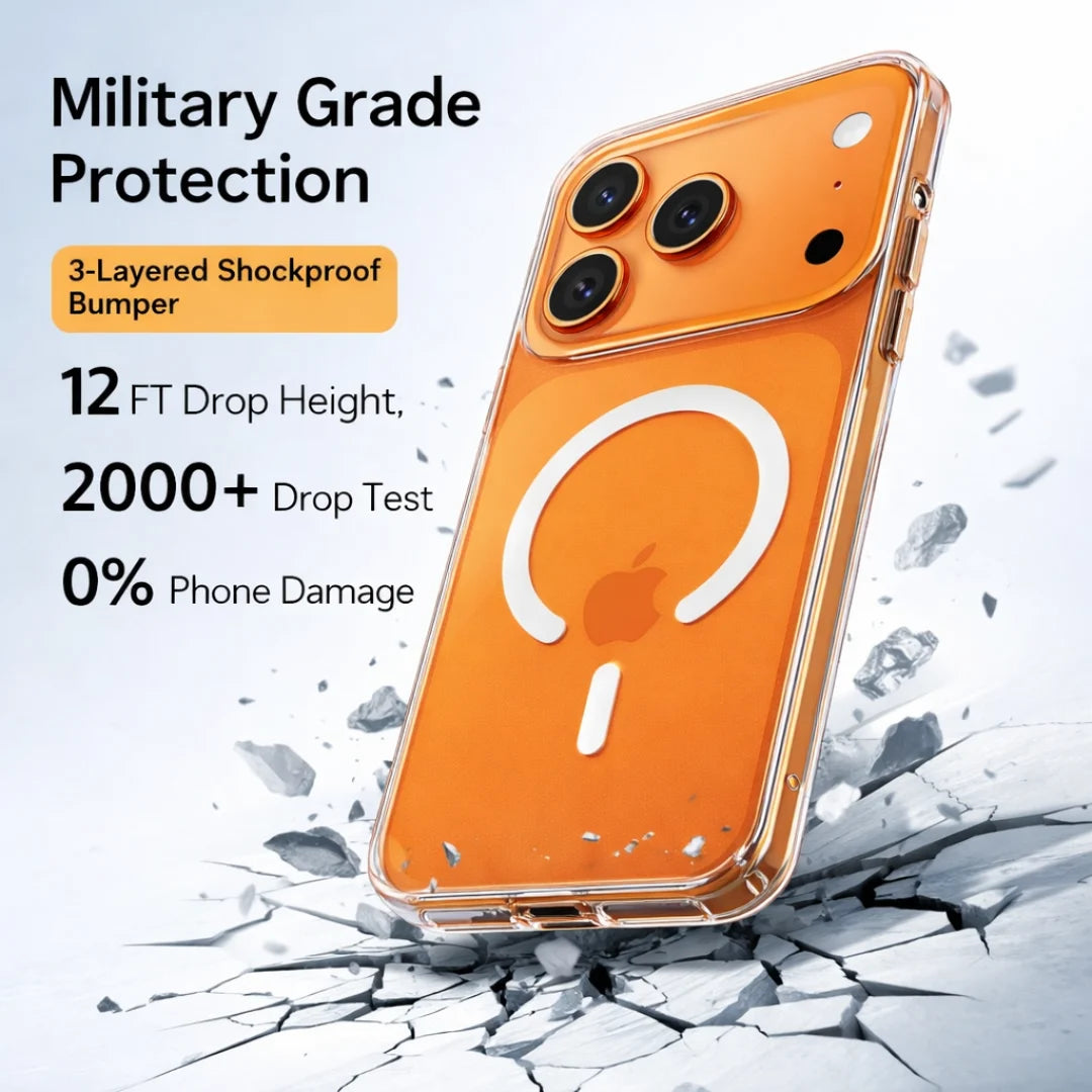 12FT Drop Tested Clear iPhone Cover with Military Grade Protection