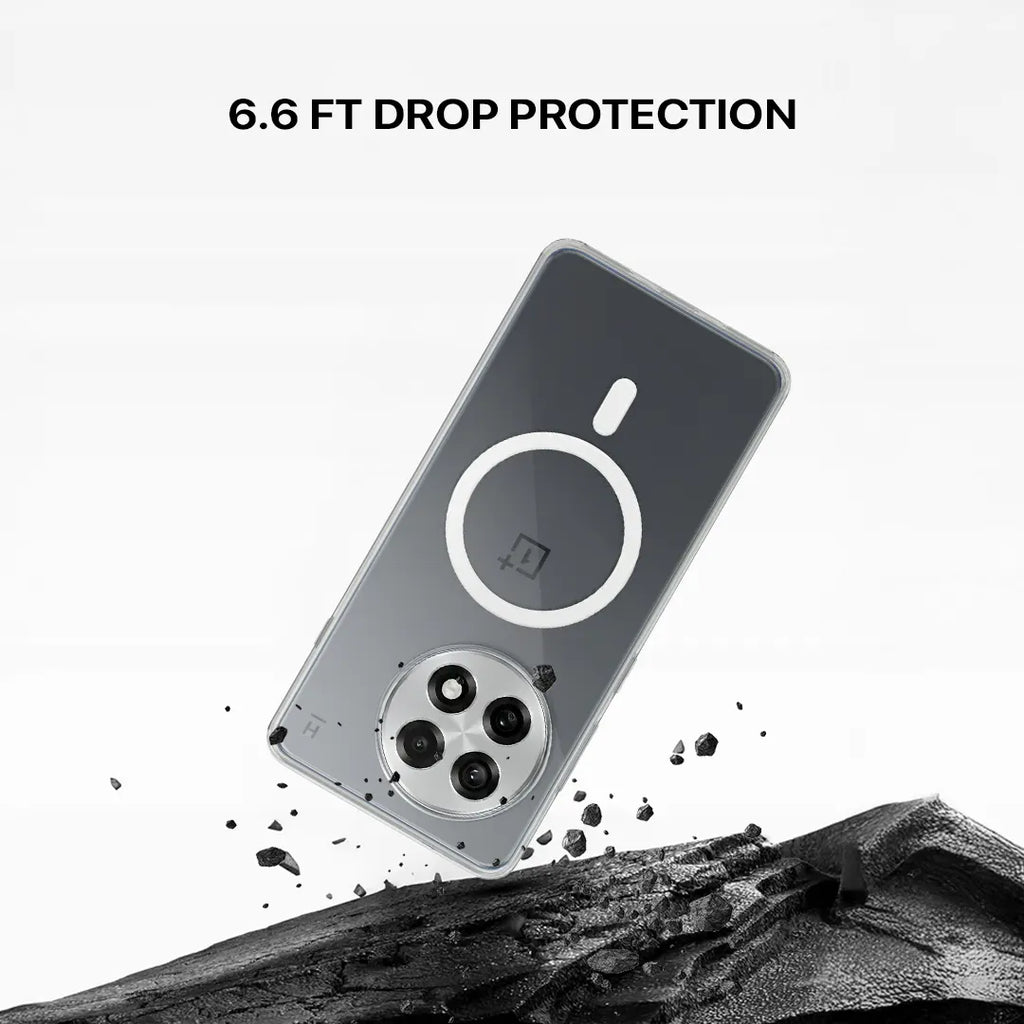 OnePlus 13R slim transparent case with strong N52 MagSafe magnets