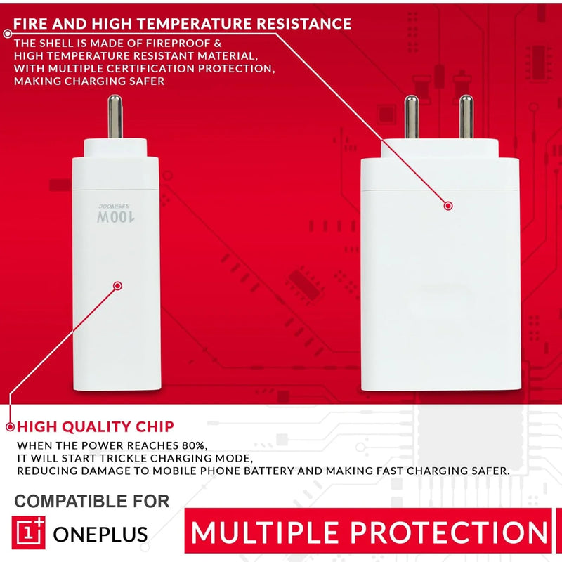 OnePlus 100W USB-C fast charger power adapter