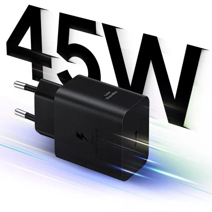Samsung 45W Super Fast Charging adapter with speed light effect