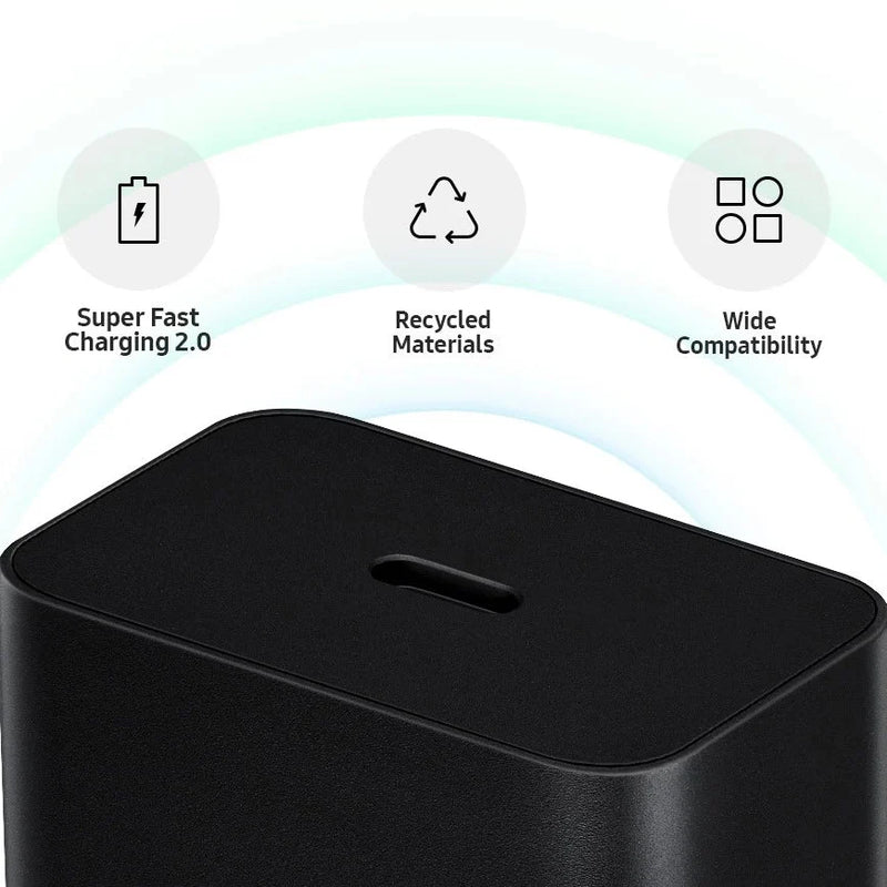 Samsung 45W charger features — Super Fast Charging 2.0, Recycled Materials, Wide Compatibility