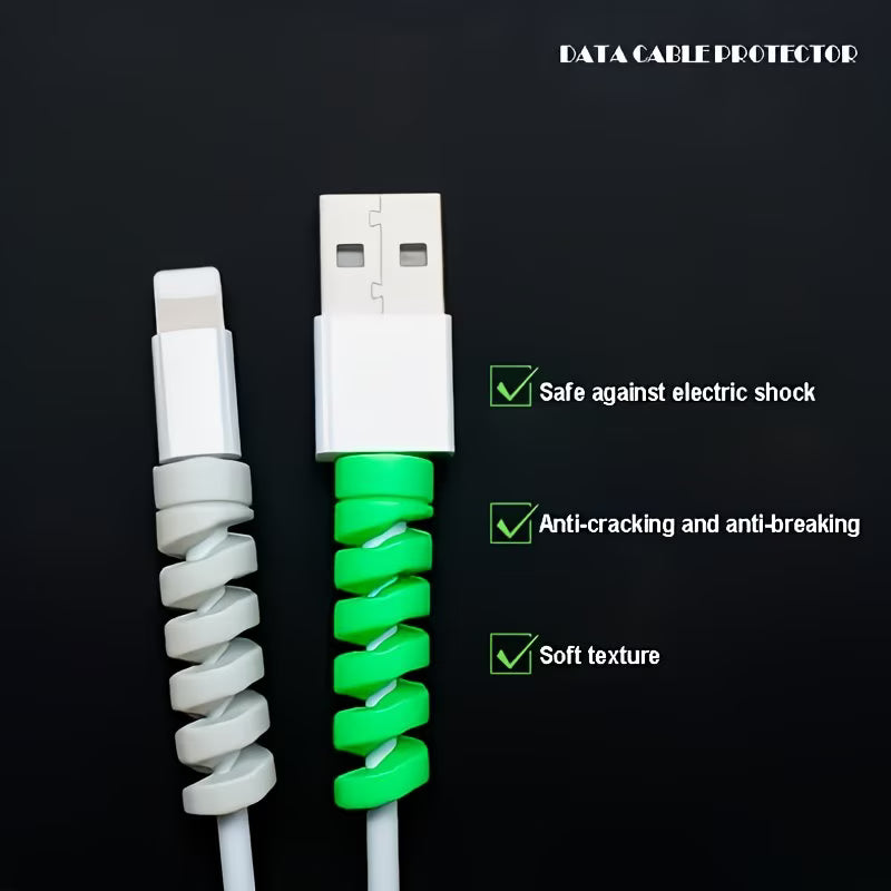 Universal spiral cable saver for USB and lightning cables