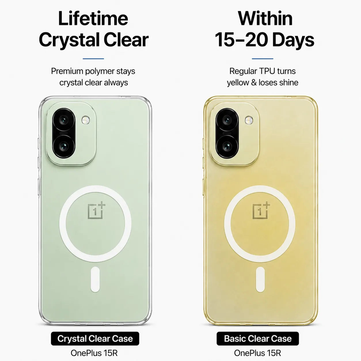 OnePlus 15R - Anti Yellow MagSafe Clear Case