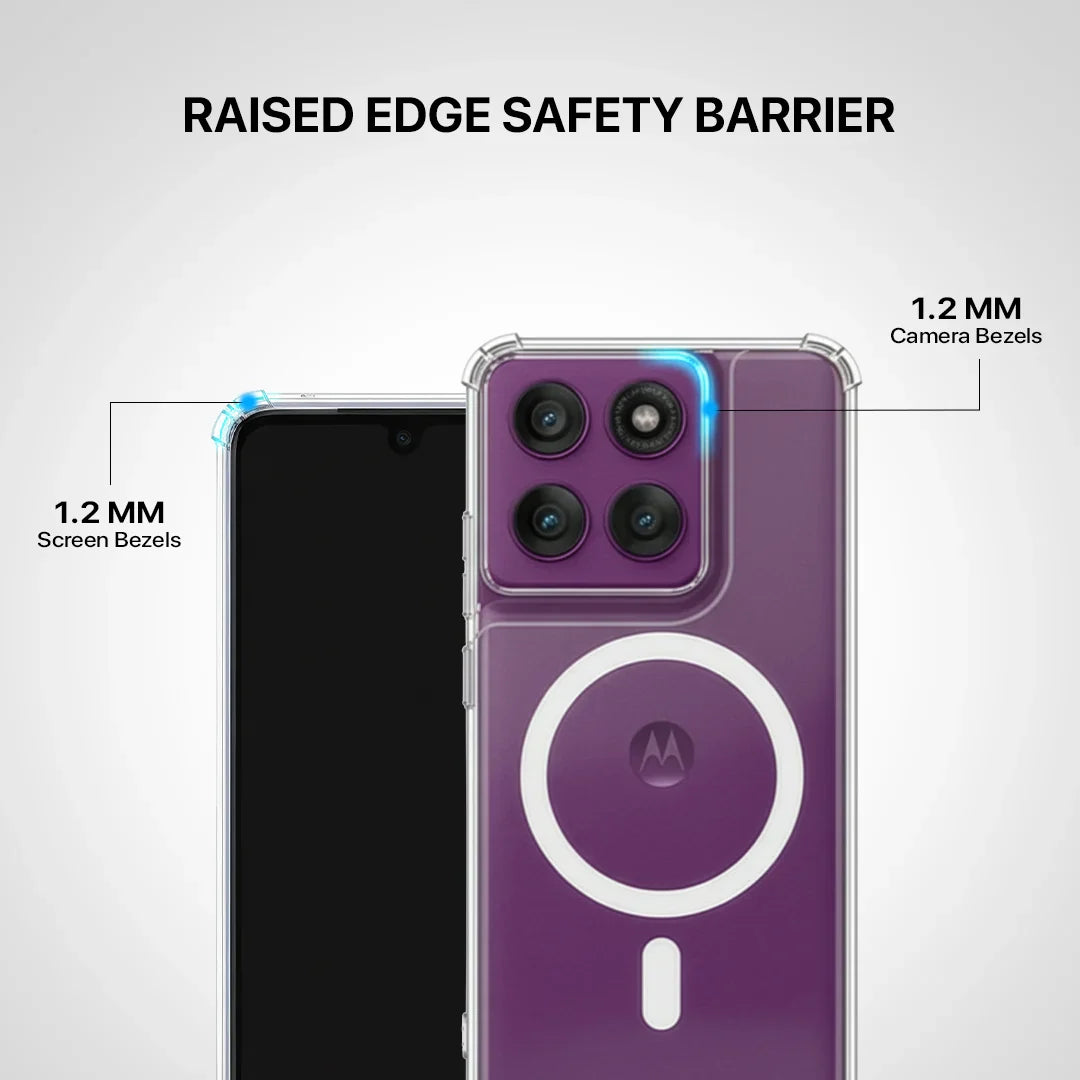 Transparent protective case Motorola Edge 60 Fusion back view