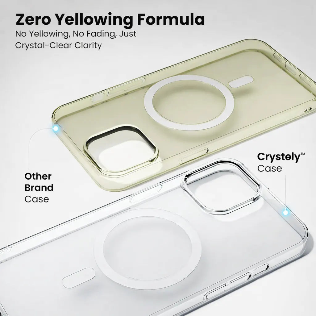 iPhone 14 Plus Anti Yellow Clear MagSafe Case zero yellowing formulaa