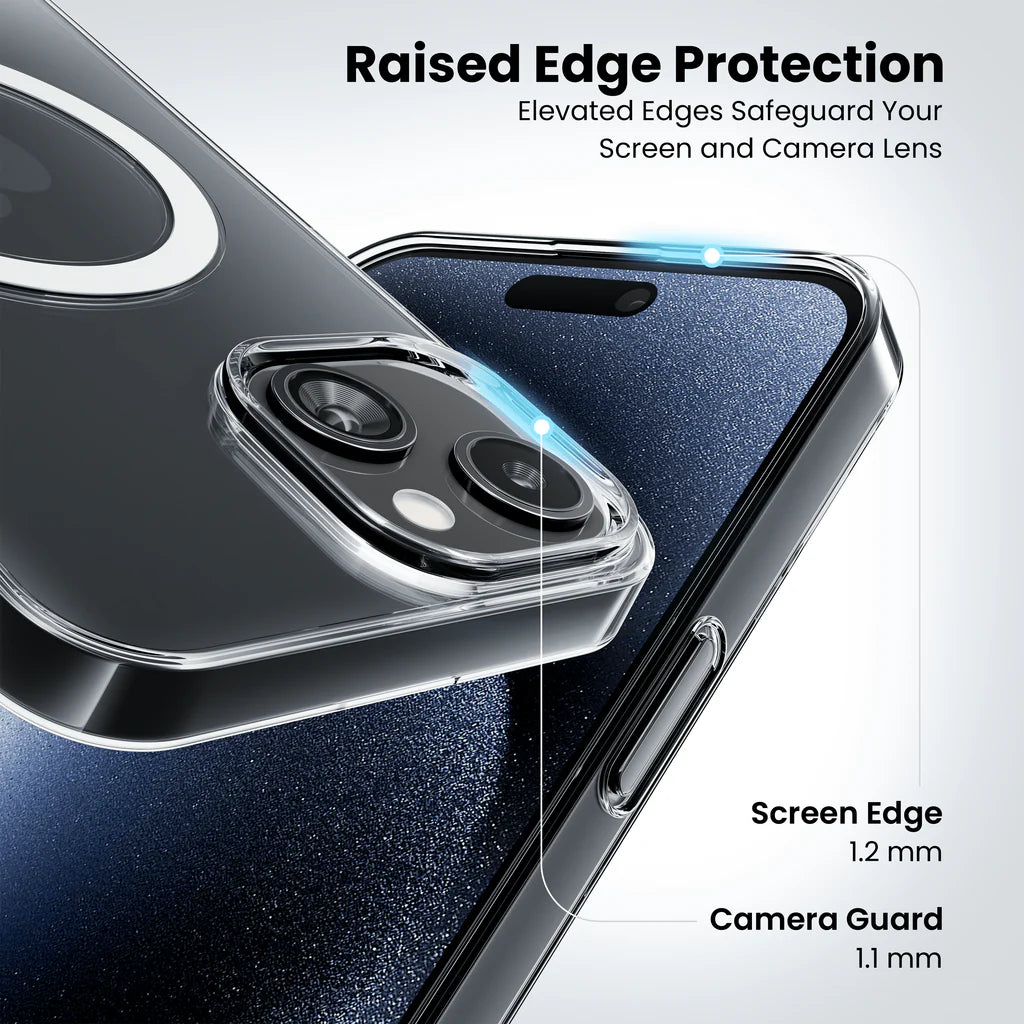 iPhone 14 Plus Anti Yellow Clear MagSafe Case raised edge protection 