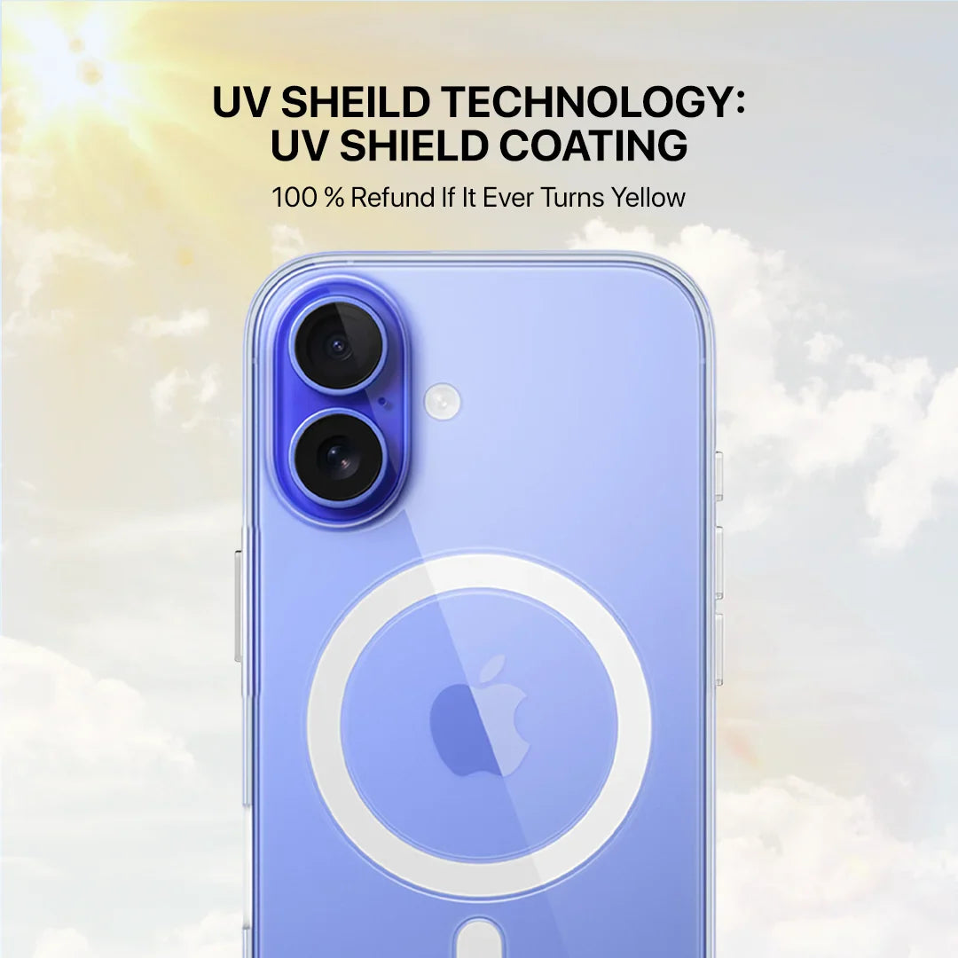 Transparent iPhone 17 cover designed to prevent yellowing