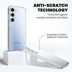 Proprietary anti-scratch coating on Crystely clear case for Galaxy S26 FE