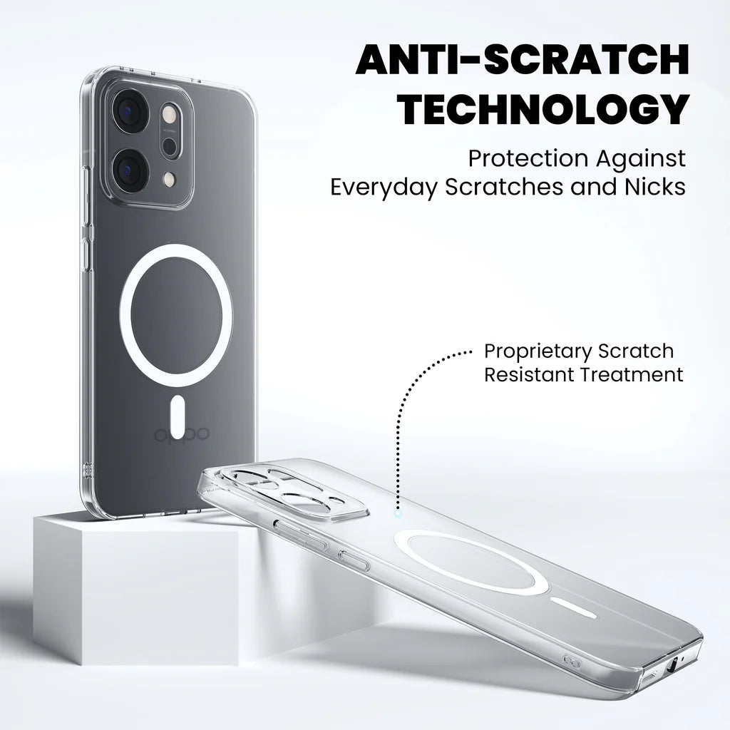 Anti-Scratch Technology MagSafe Clear Case for OPPO Reno 14 5G — Scratch Resistant Coating