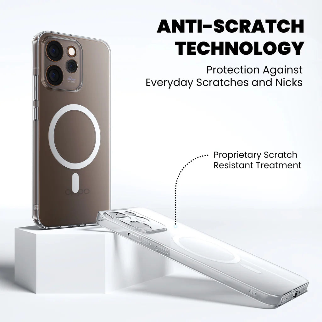 Anti-Scratch Technology MagSafe Clear Case for OPPO Reno 15 5G — Scratch Resistant Surface