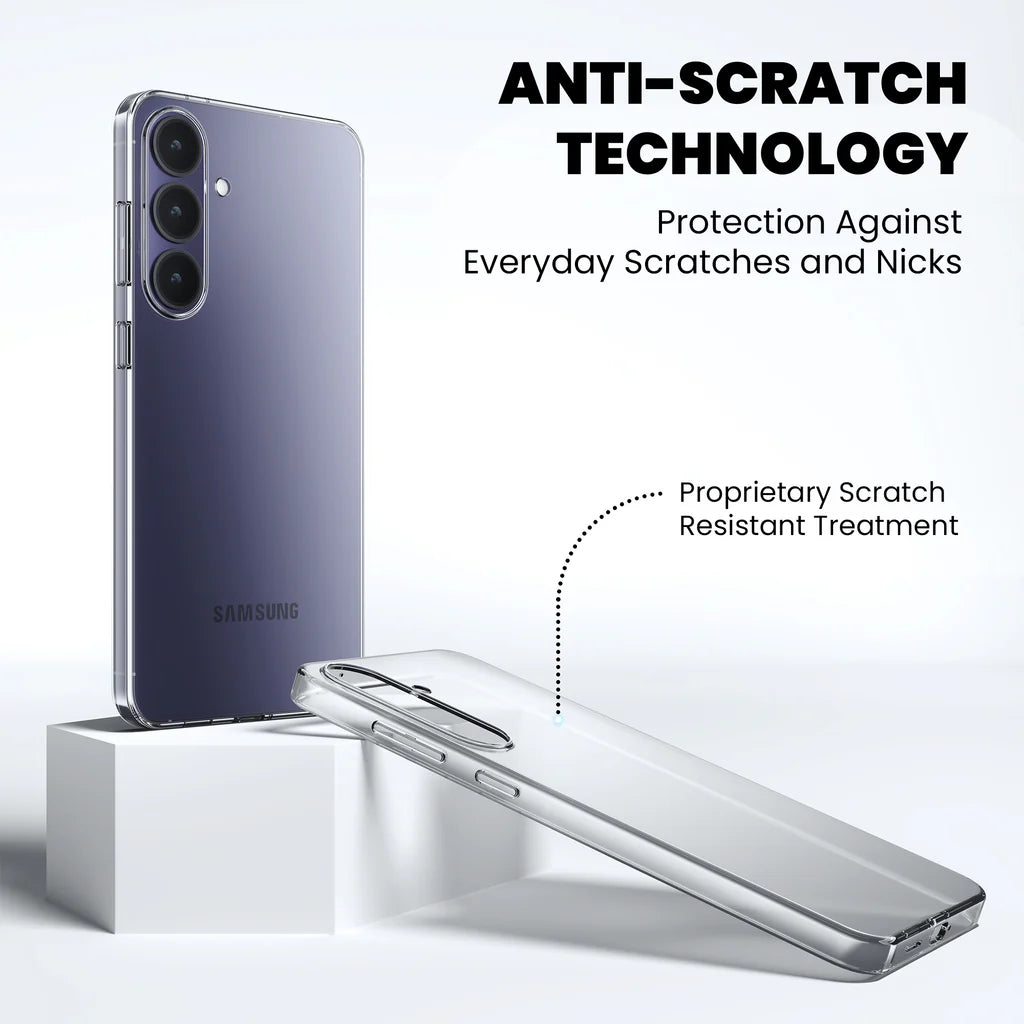 Anti-scratch technology proprietary inner coating clear case Samsung Galaxy S26
