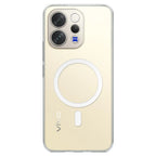 Crystely anti-yellow MagSafe clear case for Vivo V70 E – back view with magnetic ring
