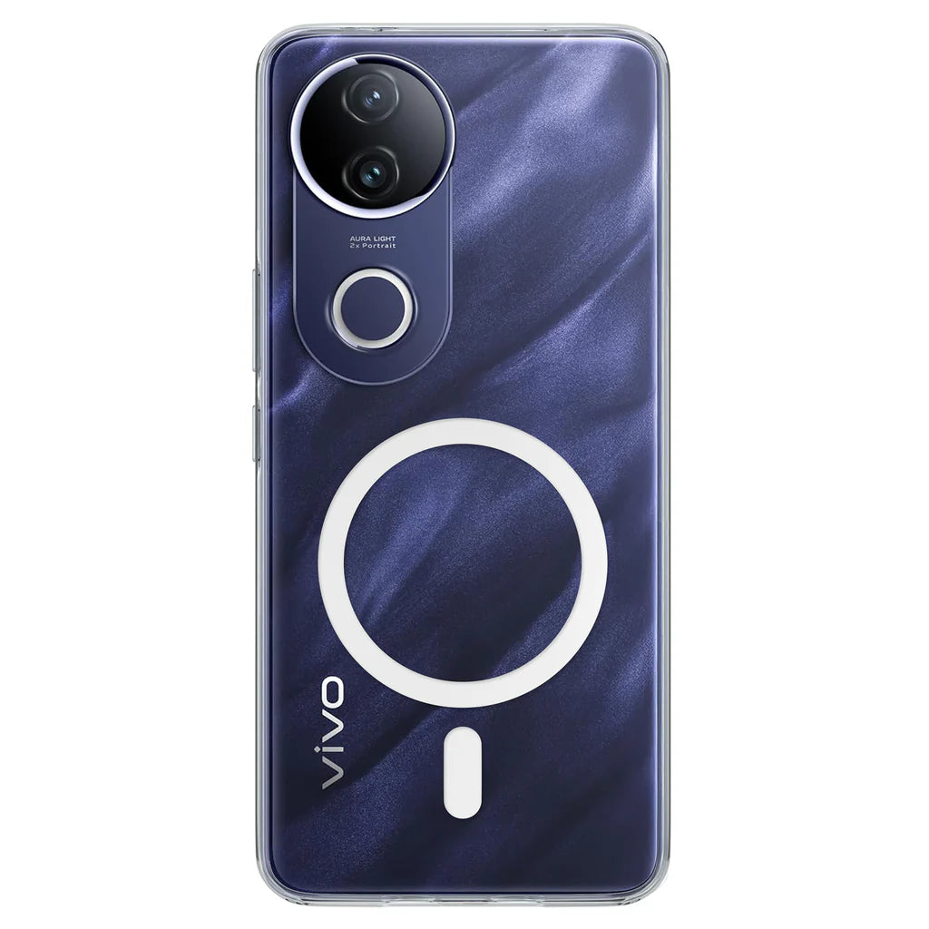 Crystely crystal clear anti-yellow MagSafe case on Vivo V50e