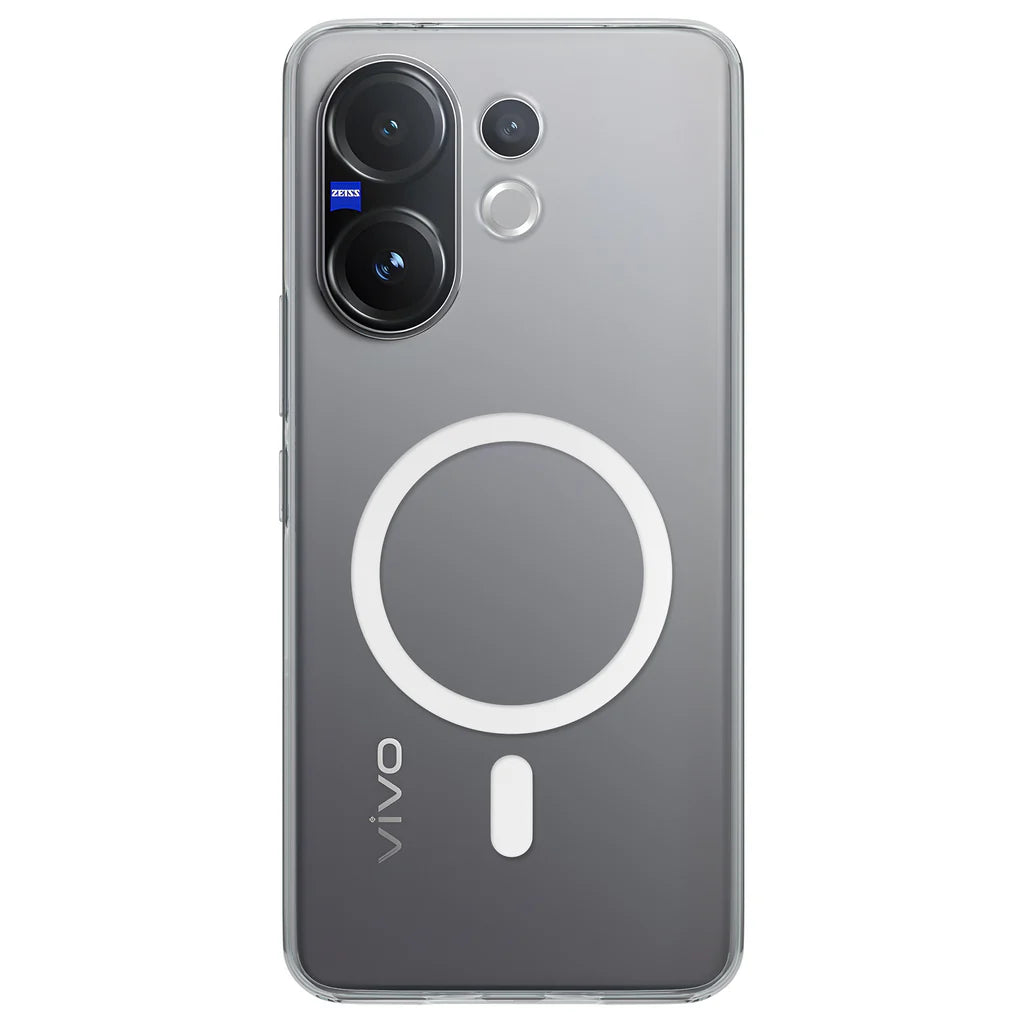 Crystely crystal clear anti-yellow MagSafe case on Vivo V60 – main product view