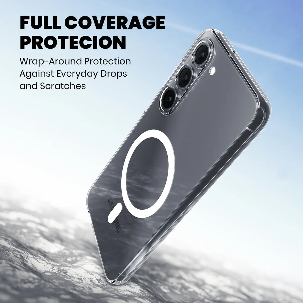 Full wrap-around drop protection on Crystely MagSafe case for Galaxy S25 FE