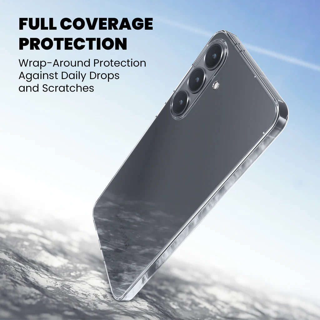Full coverage wrap-around drop and scratch protection transparent case Samsung Galaxy S26
