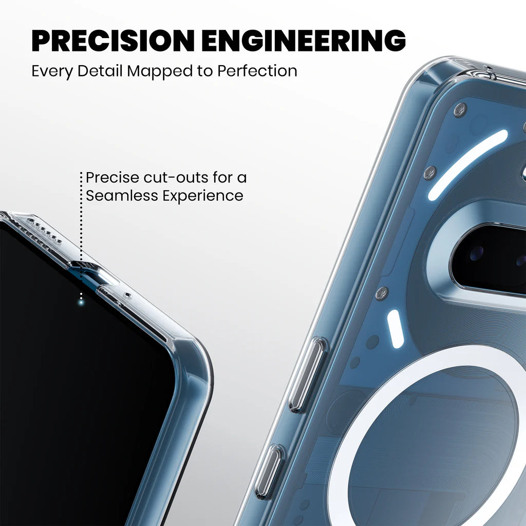Precision cutouts for all buttons and ports on Nothing Phone 3A MagSafe clear case