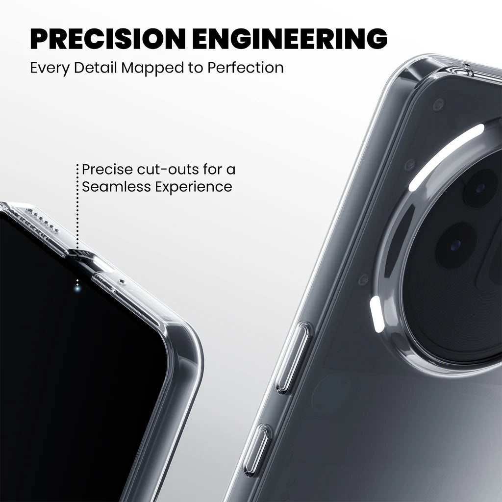 Precision-engineered cutouts on Nothing 3a Pro clear case for seamless access to all buttons and ports