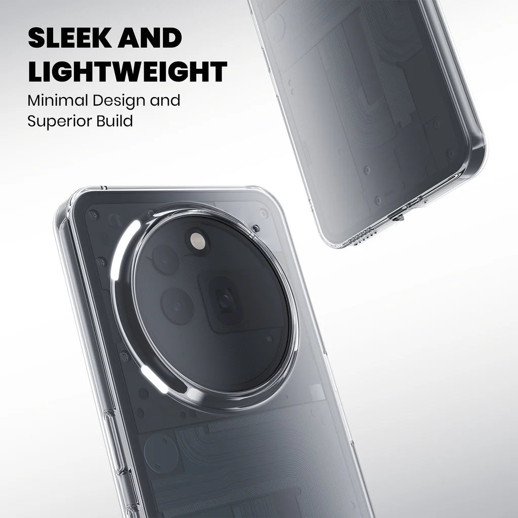 Slim lightweight transparent hard back cover for Nothing Phone 3a Pro – side view