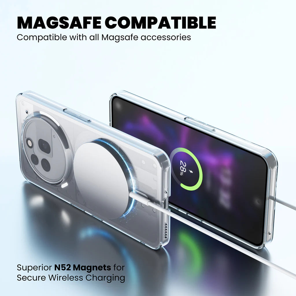 MagSafe compatible clear case for Nothing 3a Pro with N52 magnets