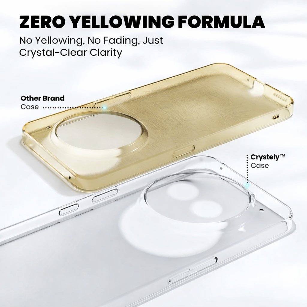 Nothing Phone 3a Pro clear case showing glyph interface through crystal transparent back