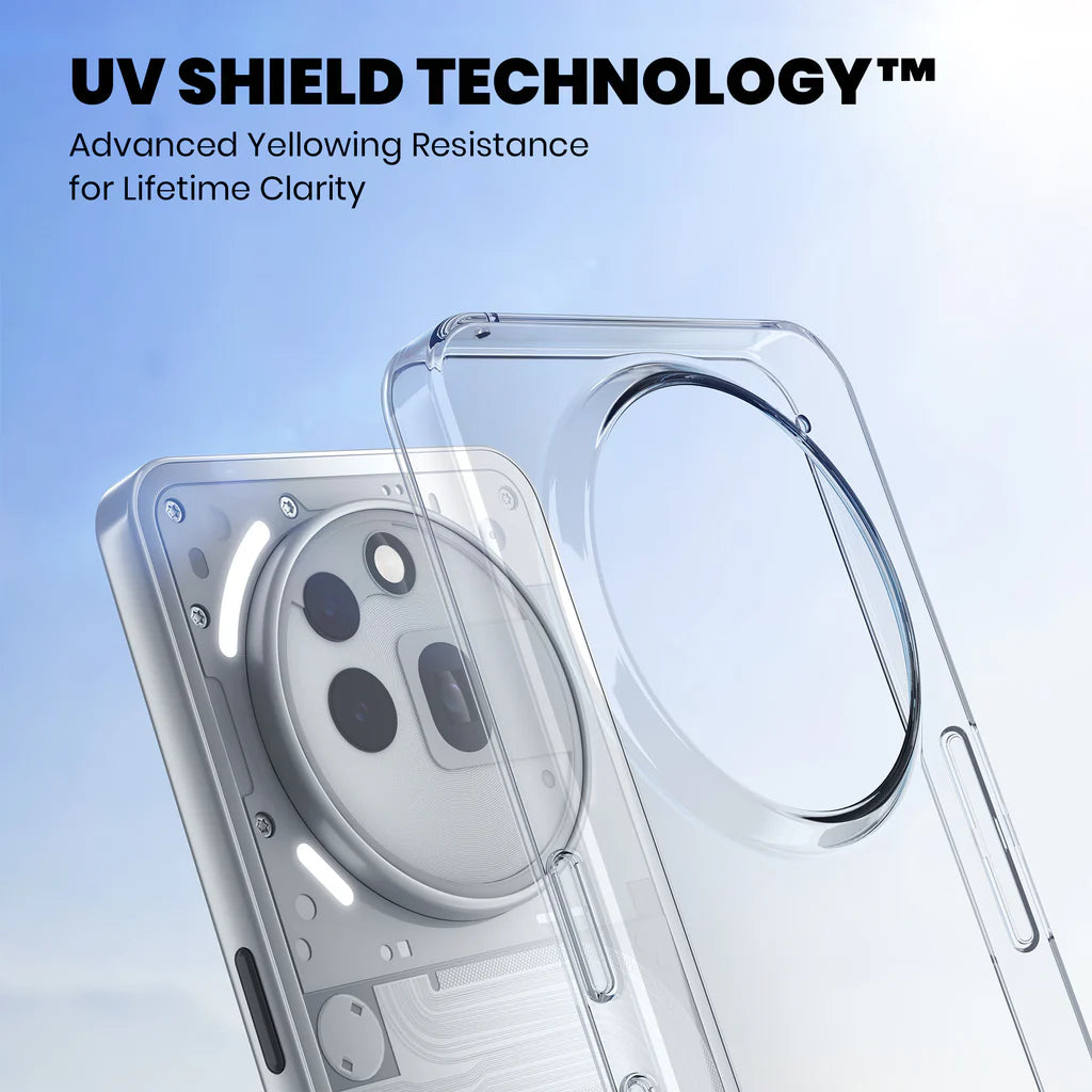 Nothing Phone 3a Pro clear case with raised edge protection for periscope camera
